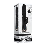 Evolved Rapid Rabbit - Black 25.4 cm USB Rechargeable Thrusting Rabbit Vibrator - Image 3