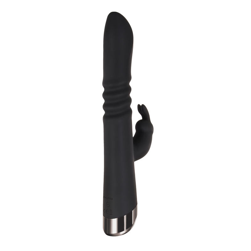 Evolved Rapid Rabbit - Black 25.4 cm Thrusting Rabbit Vibrator