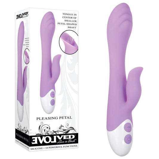 Evolved PLEASING PETAL - Lilac 19.7 cm Rabbit Vibrator