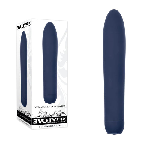 Evolved STRAIGHT FORWARD - Blue 16.5 cm USB Rechargeable Vibrator - Image 1