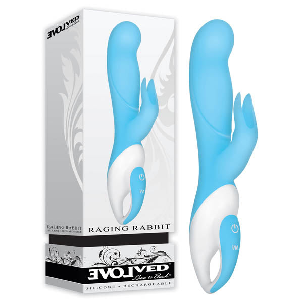 Evolved Raging Rabbit - Blue 20.3 cm (8'') USB Rechargeable Rabbit Vibrator - Image 1