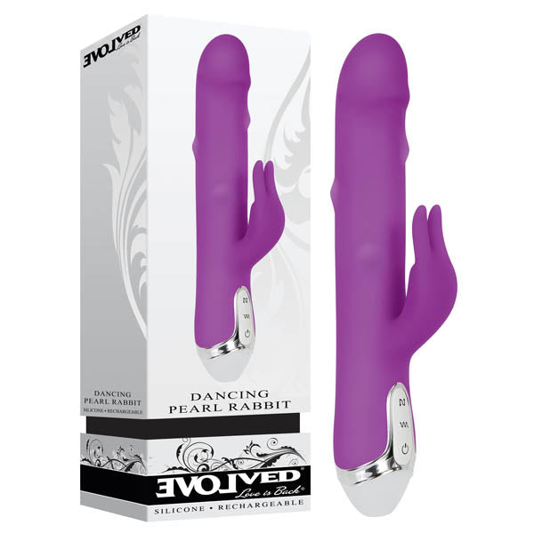 Dancing Pearl Rabbit - Purple 23.5 cm (9.25'') USB Rechargeable Rabbit Pearl Vibrator - Image 1