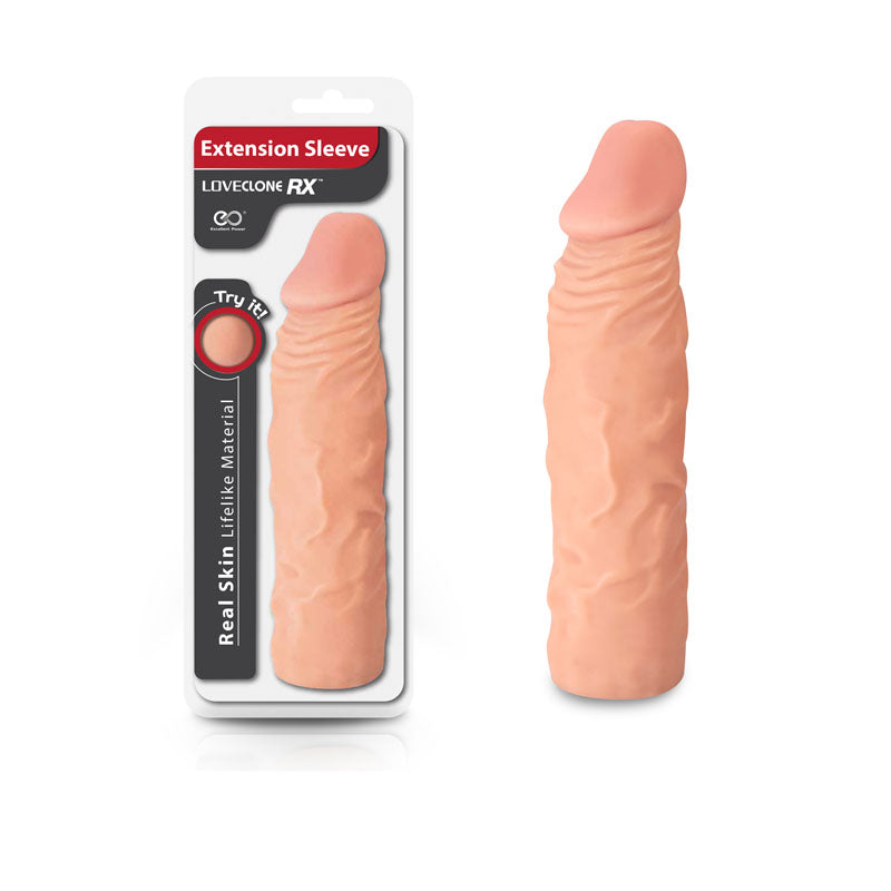 LoveClone RX Extension Sleeve - Flesh - Flesh 20 cm Penis Extender Sleeve - Image 1