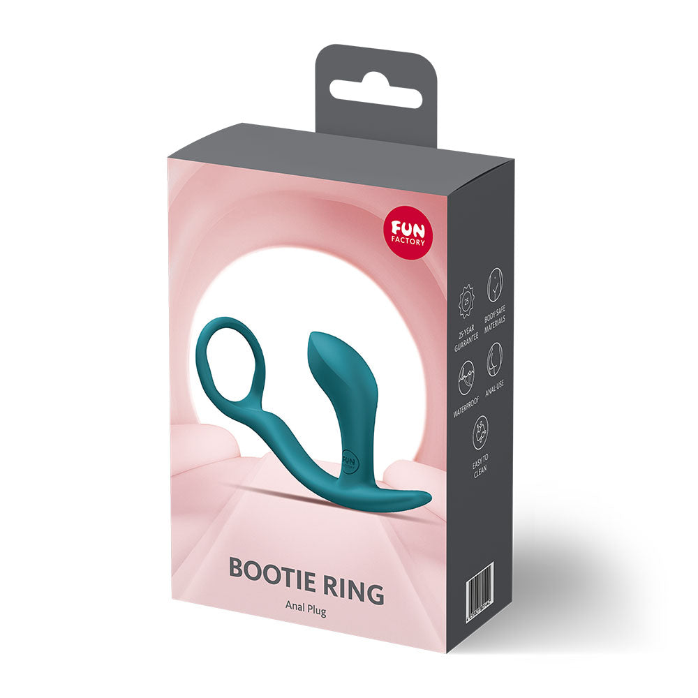 Fun Factory BOOTIE RING Bottle Green 14.7 cm Anal Plug with Cock Ring