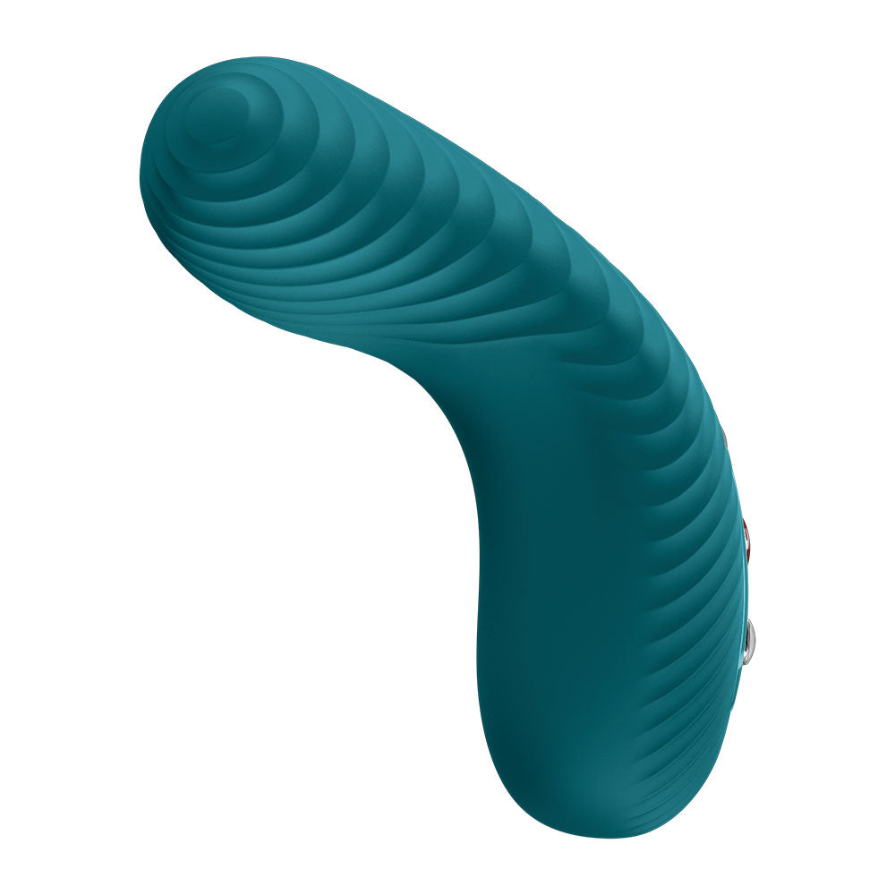 Teal silicone sleeve on a white background