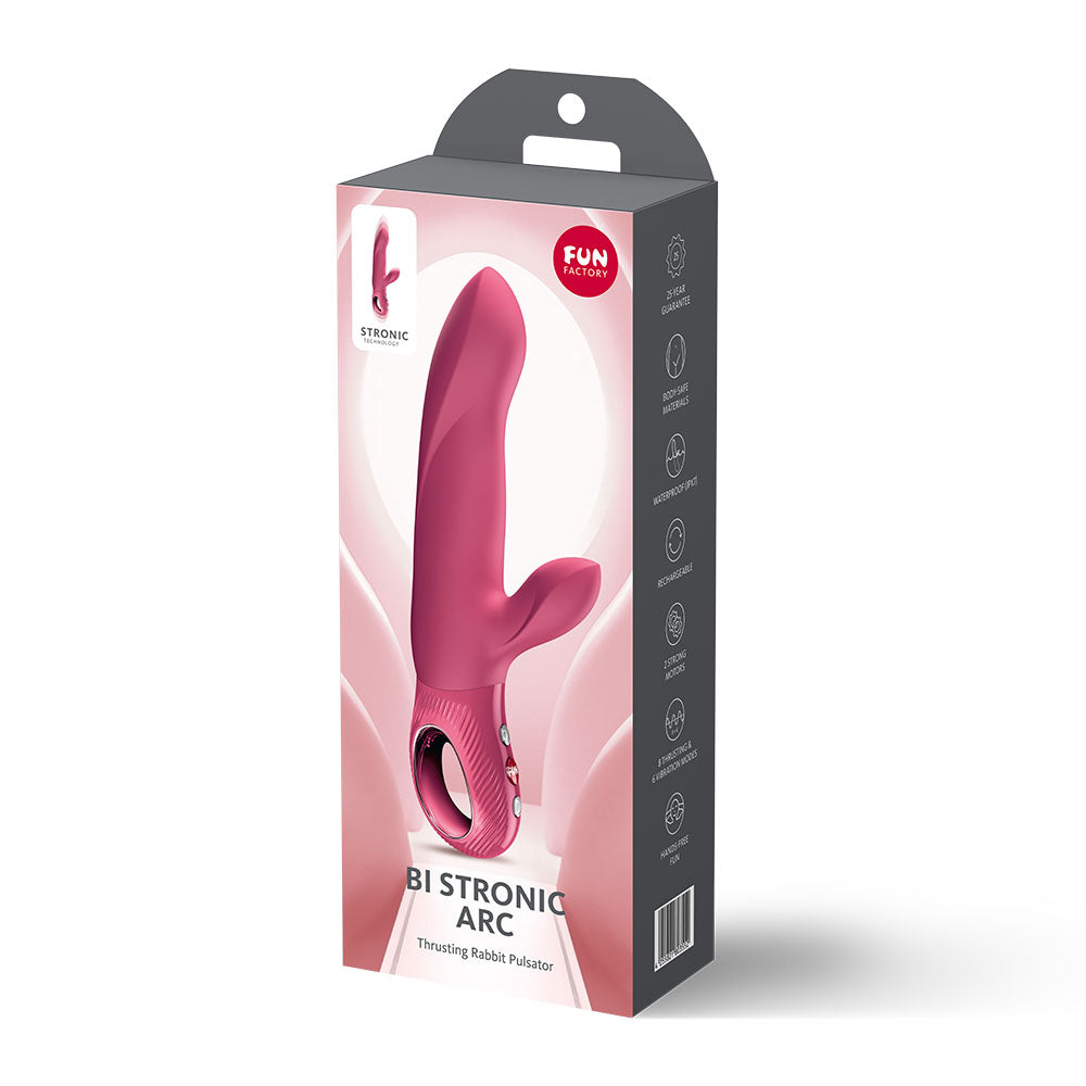 Fun Factory BI STRONIC ARC Raspberry 21.6 cm Thrusting Vibrator