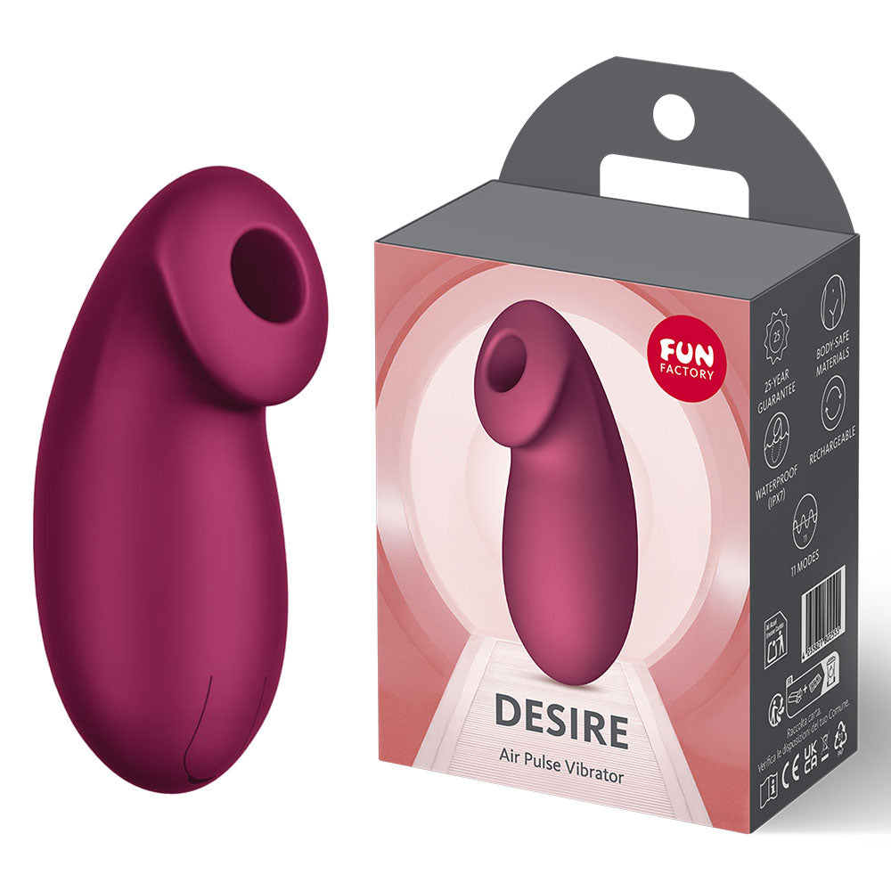 Fun Factory DESIRE Wine Red - Wine Red USB Rechargeable Air Pulse Stimulator