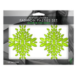 GLOW Fashion Pasties Set - Glow Green Crystals - Image 1