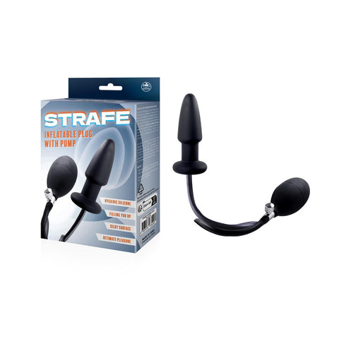 Strife - Black Inflatable Butt Plug with Hand Pump - Image 1