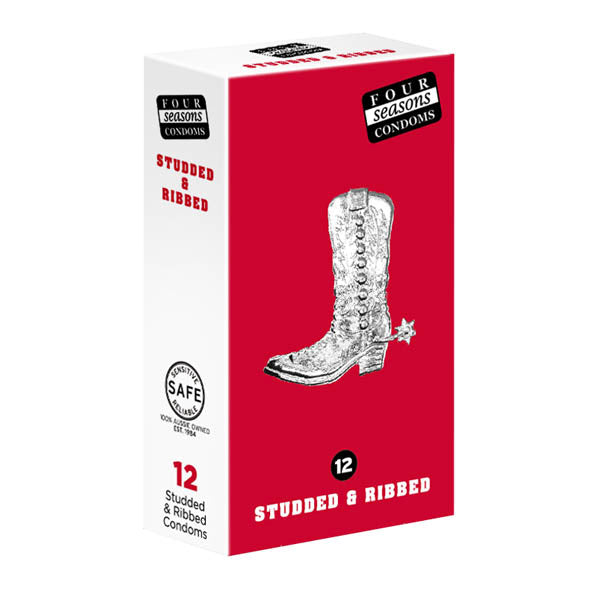 Four Seasons Studs & Ribs Condoms - Studded & Ribbed Lubricated