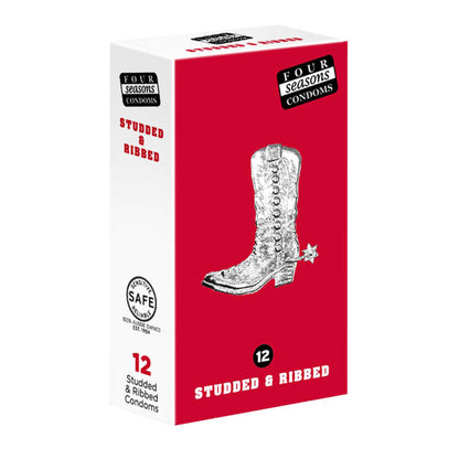 Four Seasons Studs & Ribs Condoms - Studded & Ribbed Lubricated