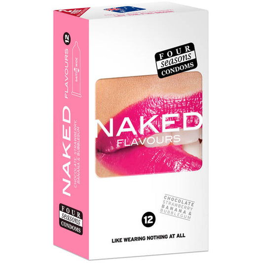 Four Seasons Naked Flavours - Ultra Thin Flavoured Condoms - 12 Pack