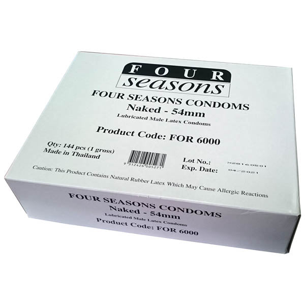Four Seasons Naked Classic Condoms - Bulk Box of 144 - Image 1
