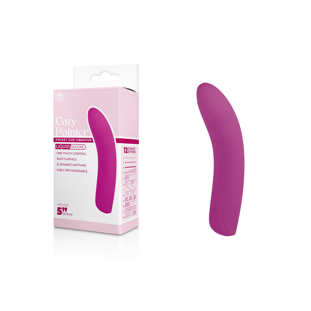 Cozy Pointer - Pink - Pink 12.7 USB Rechargeable Mini Vibrator - Image 1
