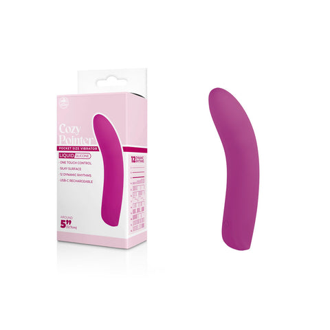Cozy Pointer - Pink - Pink 12.7 USB Rechargeable Mini Vibrator - Image 1