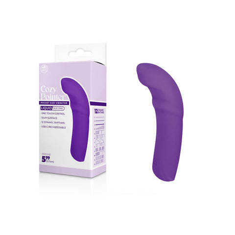 Cozy Pointer - Purple - Purple 12.7 cm USB Rechargeable Curved Mini Vibrator - Image 1