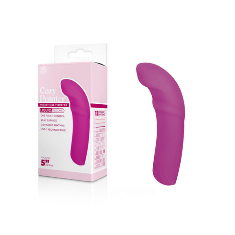 Cozy Pointer - Pink - Pink 12.7 cm USB Rechargeable Curved Mini Vibrator - Image 1