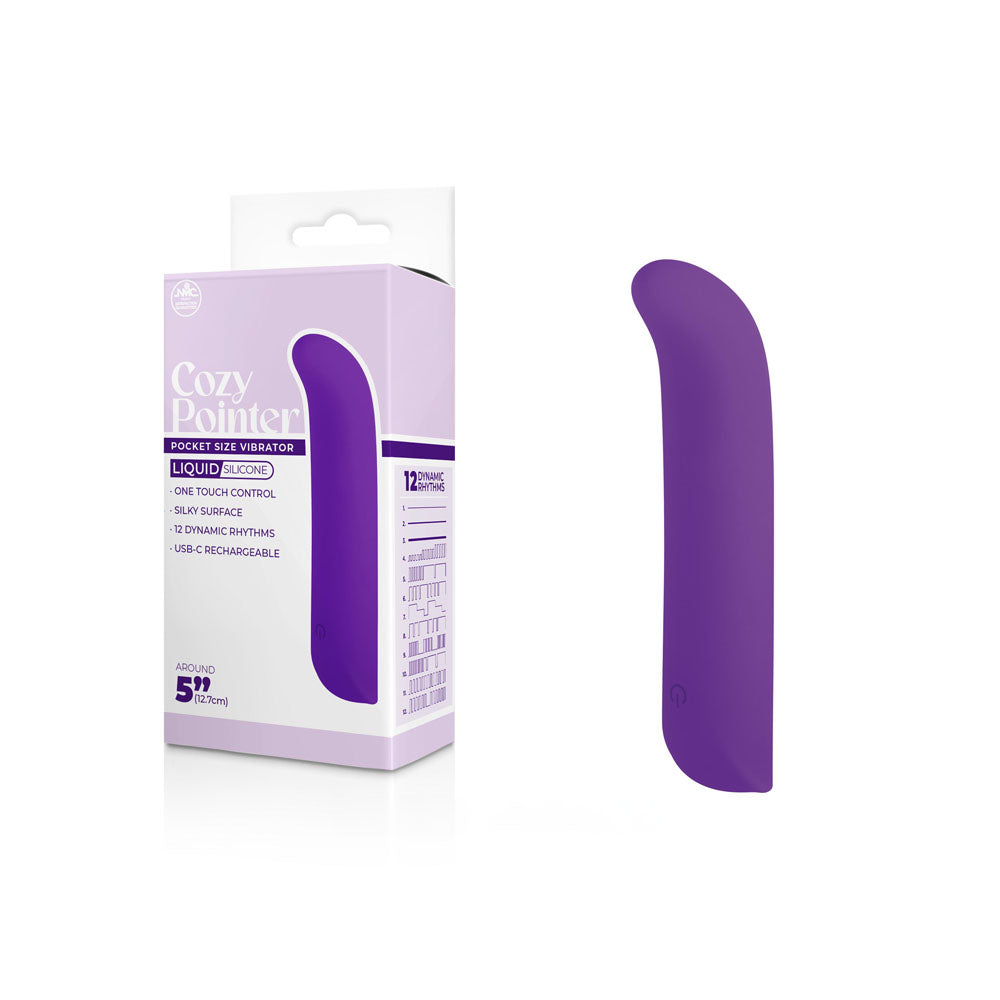 Cozy Pointer - Purple - Purple 12.7 cm USB Rechargeable Mini Vibrator - Image 1
