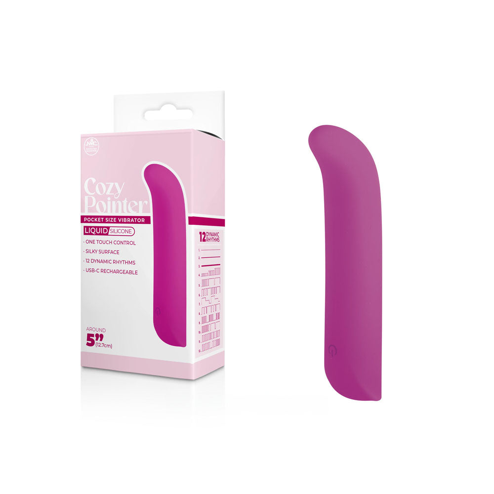 Cozy Pointer - Pink - Pink 12.7 cm USB Rechargeable Mini Vibrator - Image 1