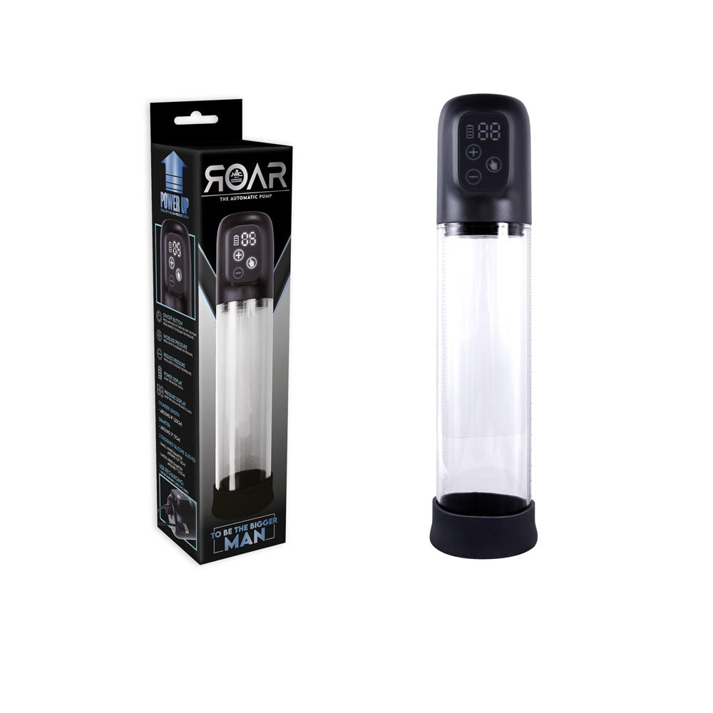 Roar - Clear 20 cm USB Rechargeable Penis Pump - Image 1