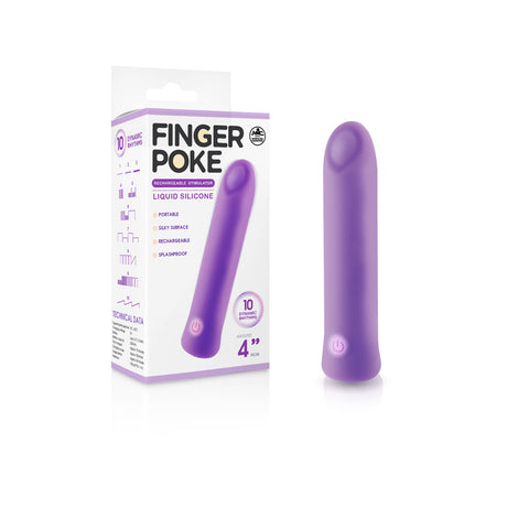 Finger Poke - Purple - Purple 10 cm USB Rechargeable Bullet - Image 1