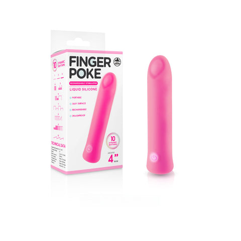 Finger Poke - Pink - Pink 10 cm USB Rechargeable Bullet - Image 1