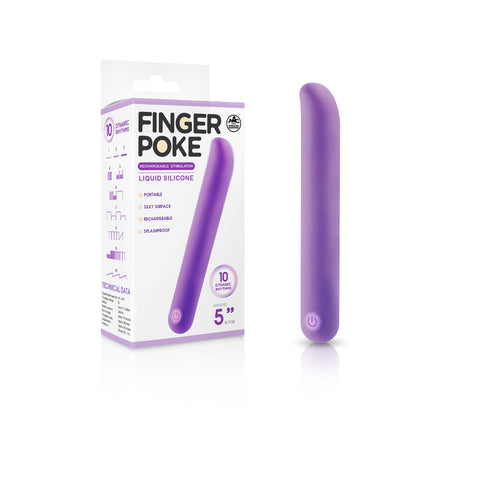 Finger Poke - Purple - Purple 12.7 cm USB Rechargeable Bullet - Image 1