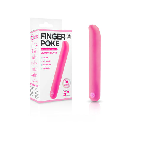 Finger Poke - Pink - Pink 12.7 cm USB Rechargeable Bullet - Image 1