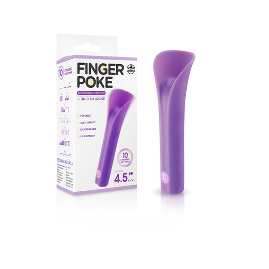 Finger Poke Purple 11.4 cm USB Rechargeable Bullet. Full view of the bullet on a white background.