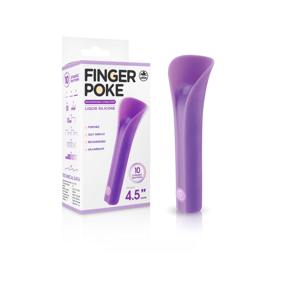 Finger Poke - Purple - Purple 11.4 cm USB Rechargeable Bullet - Image 1