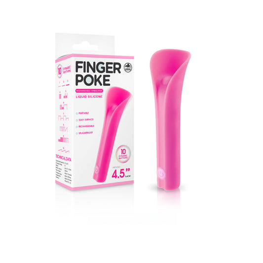 Finger Poke Pink 11.4 cm USB Rechargeable Bullet. Full view of the bullet on a white background.