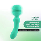 Xciter - Teal - Teal 16.5 cm USB Rechargeable Massage Wand - Image 2
