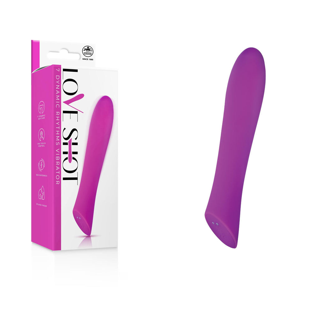 Love Shot - Purple 17.8 cm USB Rechargeable Vibrator - Image 1