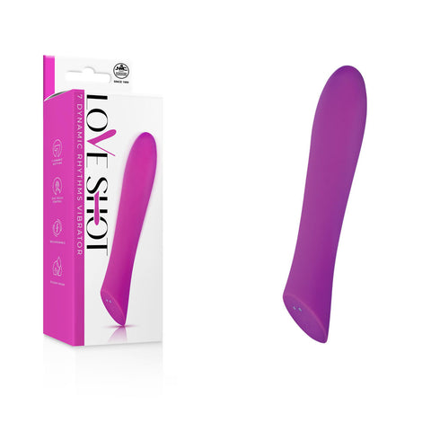 Love Shot - Purple 17.8 cm USB Rechargeable Vibrator - Image 1