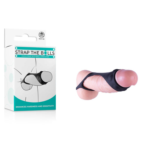 Strap The Balls - Black Cock Strap with Ball Stretcher - Image 1