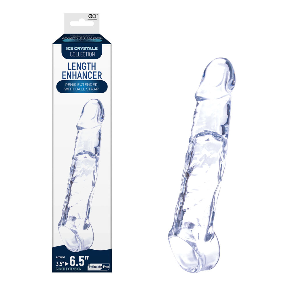 Ice Crystals 3 Inch Length Enhancer - Clear 3 Inch Penis Extension Sleeve - Image 1