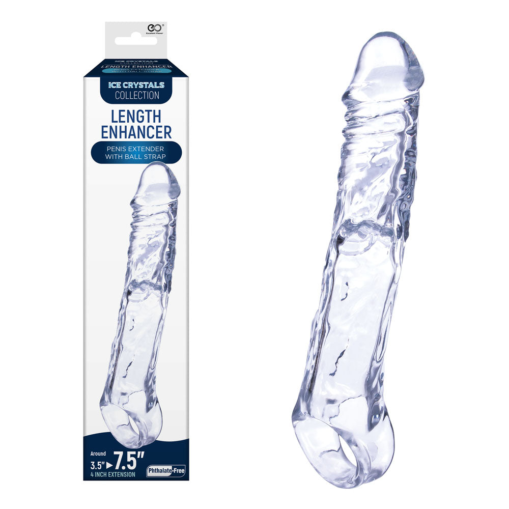 Ice Crystals 4 Inch Length Enhancer - Clear 4 Inch Penis Extension Sleeve - Image 1
