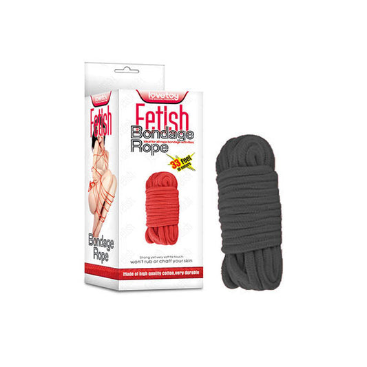 Fetish Bondage Rope - 10 m Length - Black
