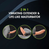 Extendor+ - Flesh 2 Inch Vibrating Penis Extender and Stroker - Image 4