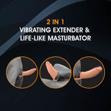 Extendor+ - Flesh 2 Inch Vibrating Penis Extender and Stroker - Image 4