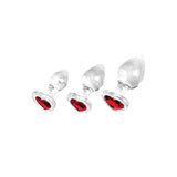 Adam & Eve RED HEART GEM GLASS PLUG SET - Clear Glass Butt Plugs - Set of 3 Sizes - Image 163