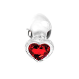 Adam & Eve RED HEART GEM GLASS PLUG SET - Clear Glass Butt Plugs - Set of 3 Sizes - Image 212