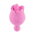 Pink silicone flower-shaped product on a white background