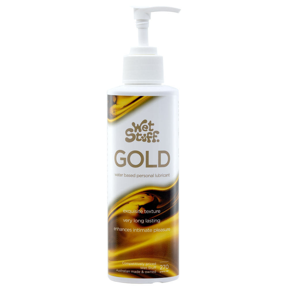 Wet Stuff Gold - 270g Pump - Water Based Lubricant - 270 gram Pump Bottle - Image 1