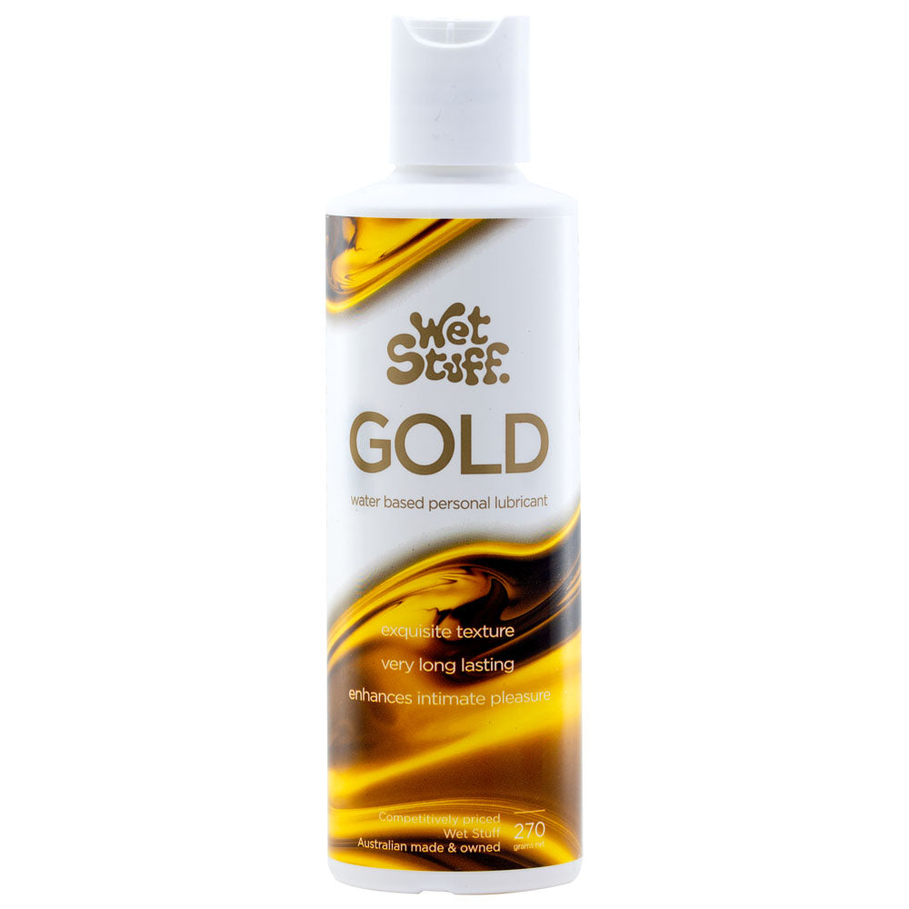 Wet Stuff Gold - 270g Disktop - Water Based Lubricant - 270 gram Bottle - Image 1