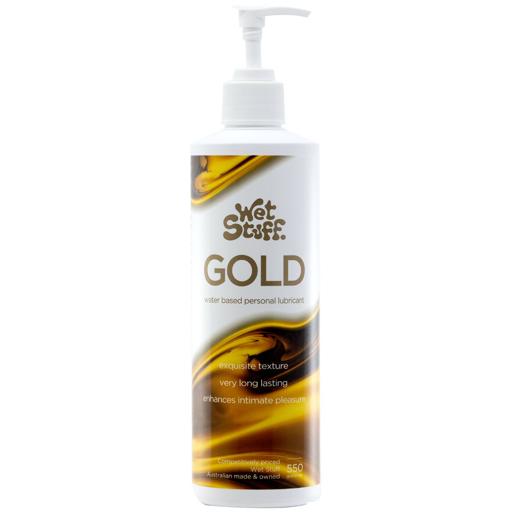 Wet Stuff Gold - 550g Pump - Water Based Lubricant - 550 gram Pump Bottle - Image 1