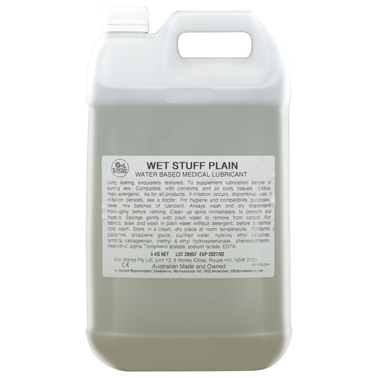 Wet Stuff Plain - 5kg Bottle - Water Based Lubricant