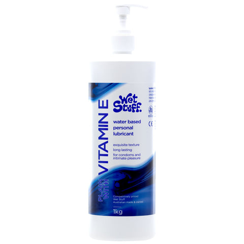 Wet Stuff Plain - 1kg Pump - Water Based Lubricant with Vitamin E - 1 kg Bottle - Image 1