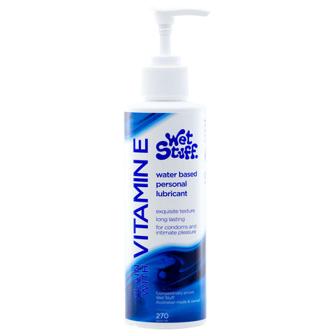 Wet Stuff Plain - 270g Pump - Water Based Lubricant with Vitamin E - 270 gram Pump Bottle - Image 1