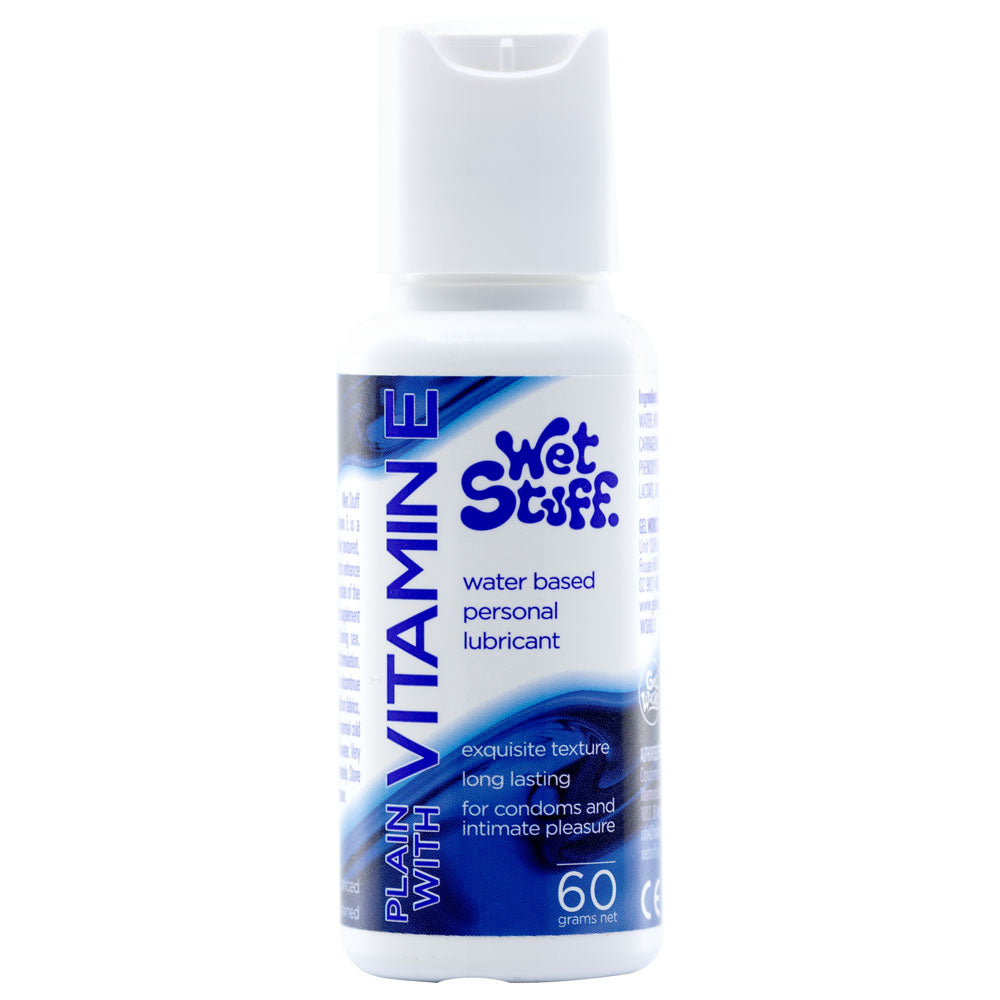 Wet Stuff Plain - 60g Bottle - Water Based Lubricant with Vitamin E - 60 gram Bottle - Image 1